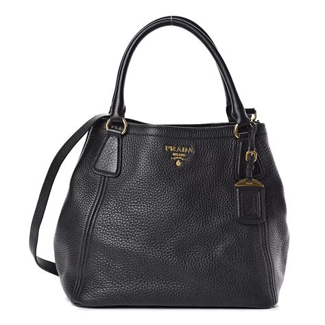 prada black vitello daino leather grommet shoulder bag 1bb017|Prada Vitello Daino for sale .